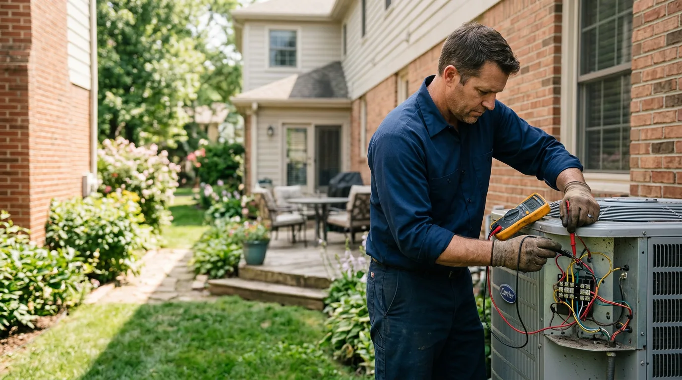 HVAC technician working near Zanesville, IN